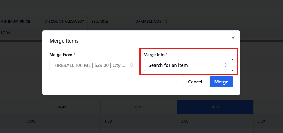 Merge/Delete Items