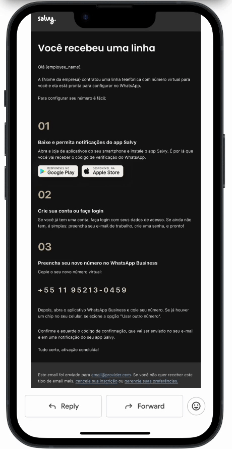 Como configurar o WhatsApp Business no celular com um número virtual móvel da Salvy