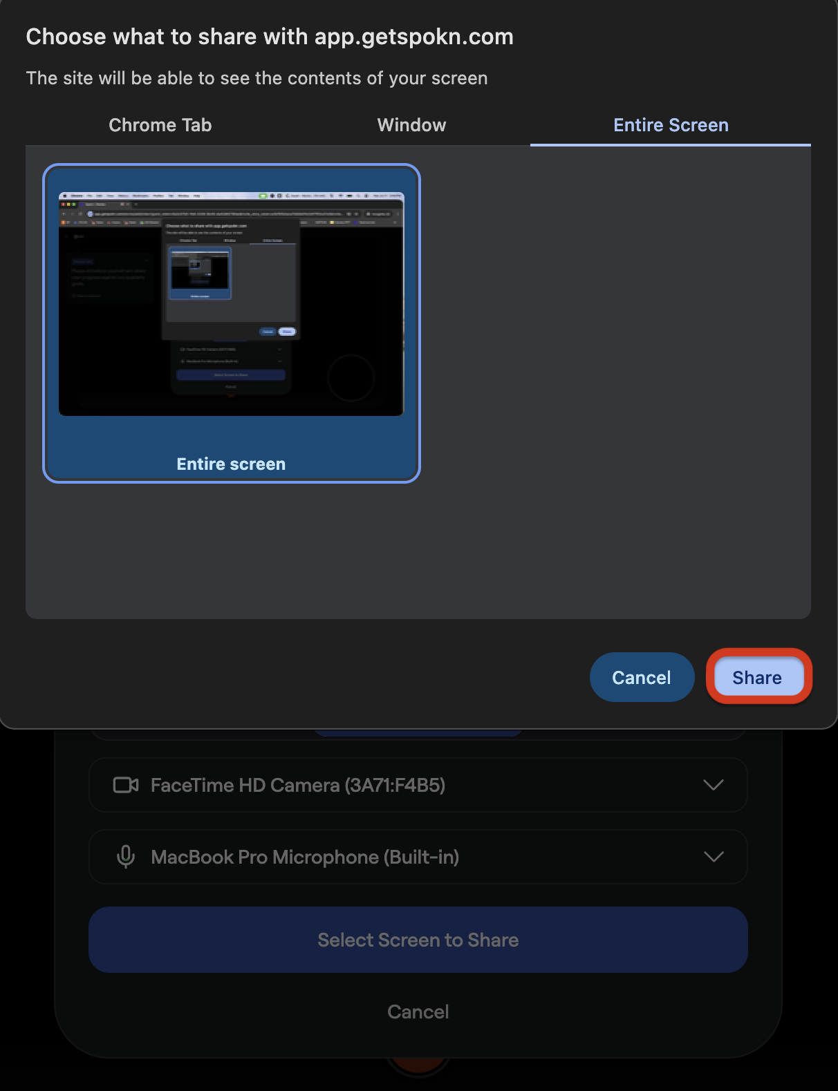 Recording a Landscape or Screen-sharing Video