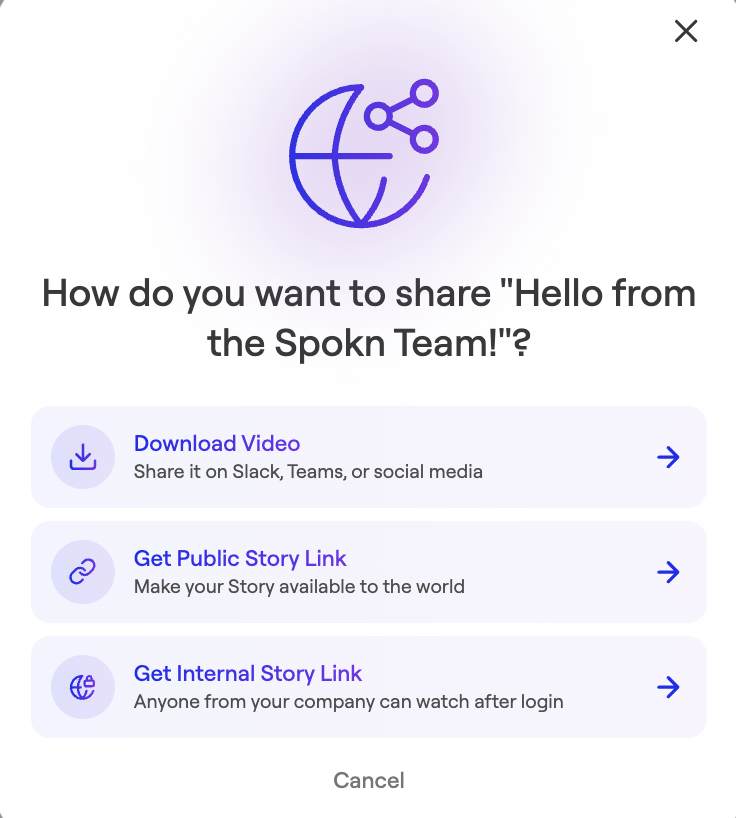 Sharing Your Completed Video Story