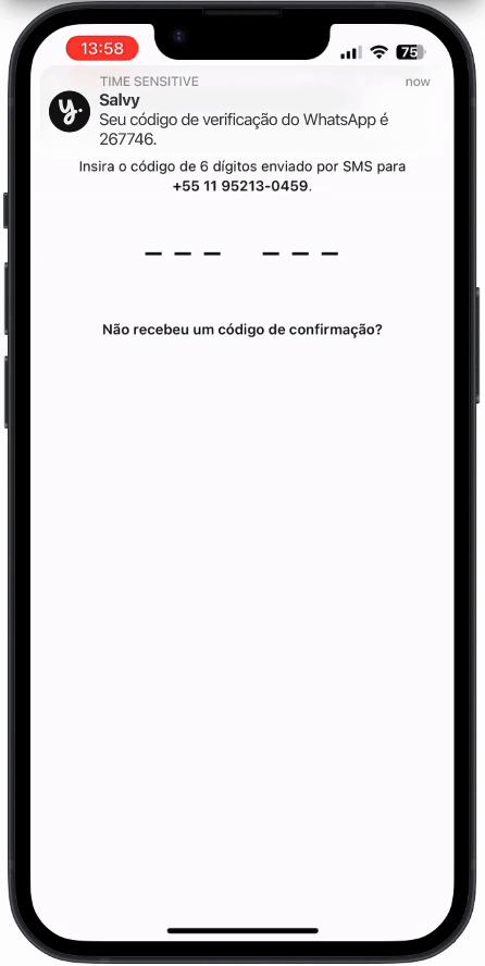 Como configurar o WhatsApp Business no celular com um número virtual móvel da Salvy