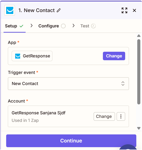 Trigger Campaign through GetResponse on Mailmodo