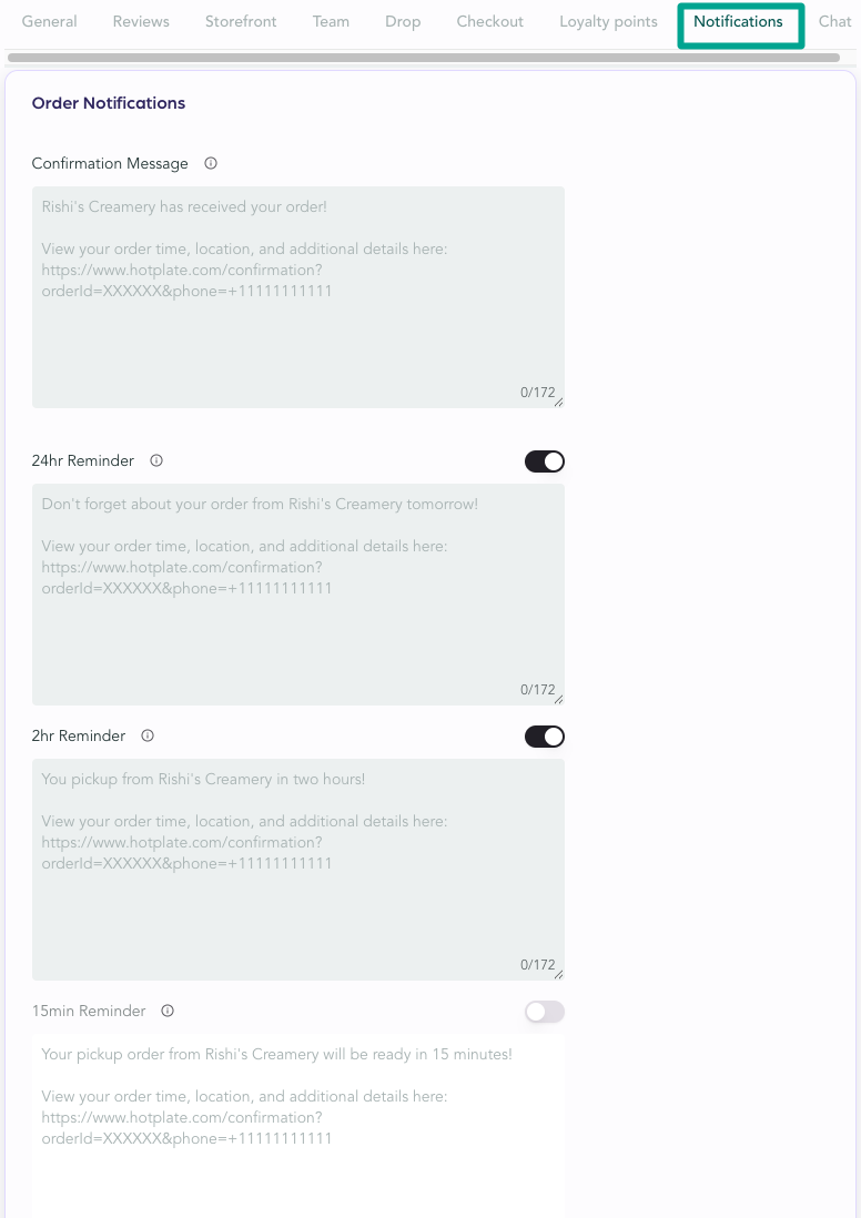 Customer SMS lists & notification guide