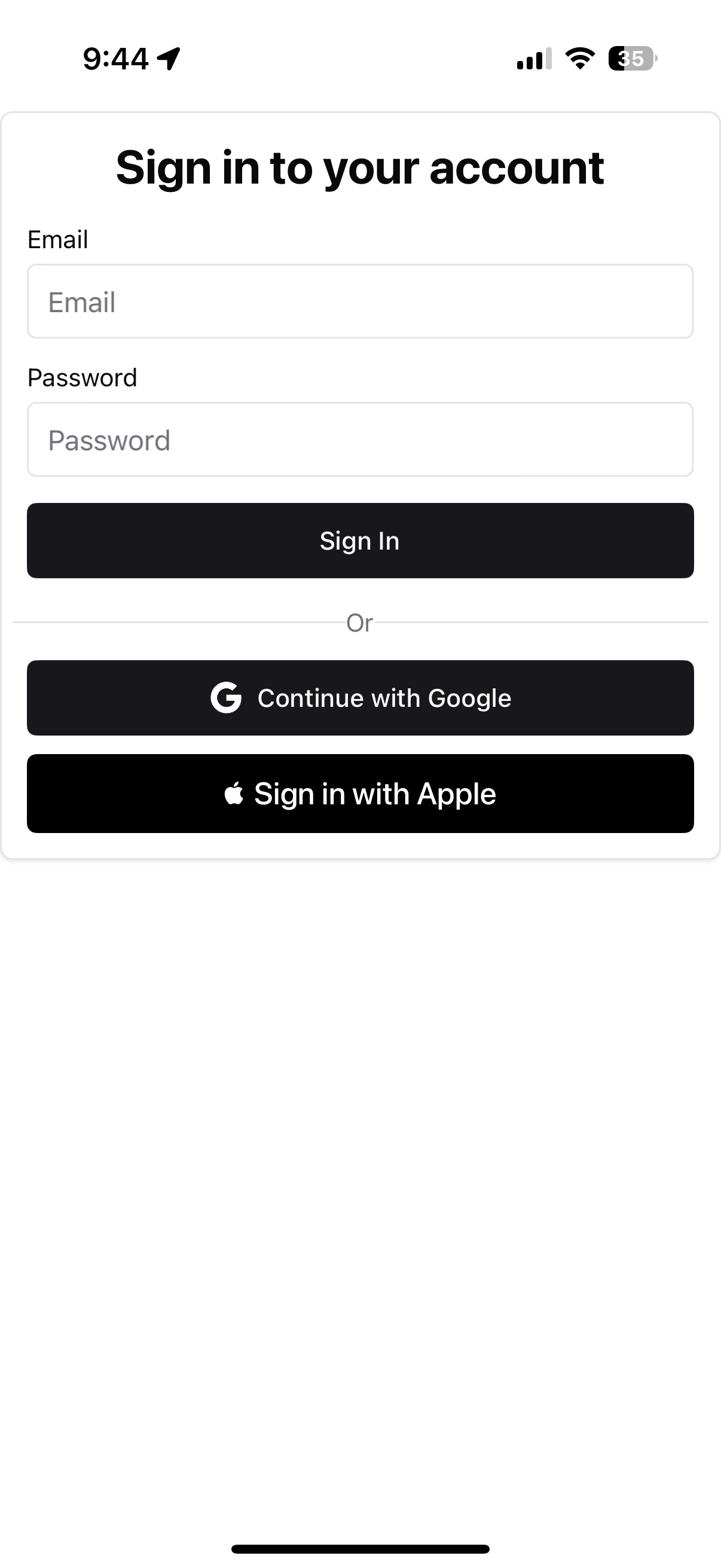 Creating a mobile app user login