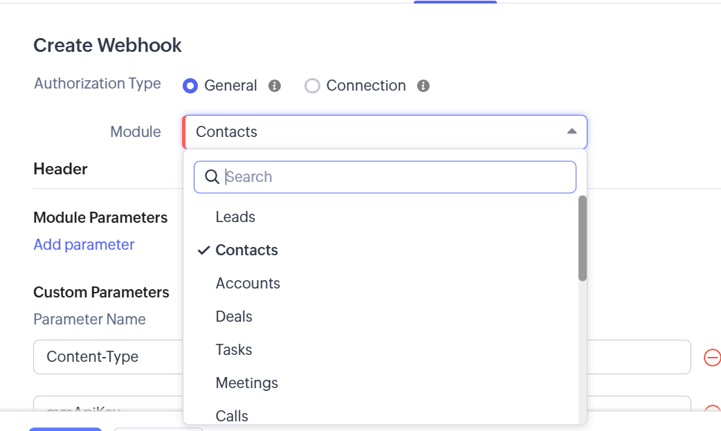 How to send data from Zoho CRM to Mailmodo as contacts