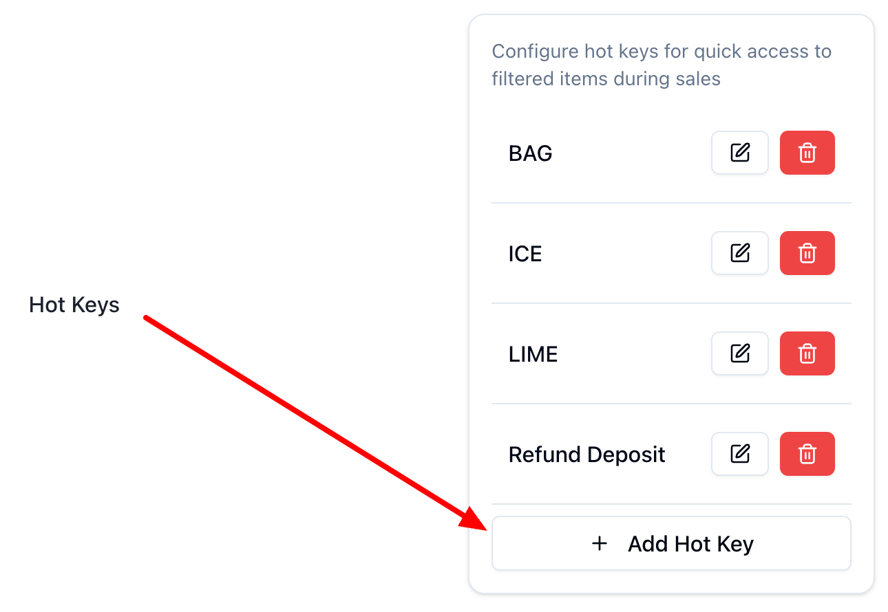 Creating/Deleting Hot Keys