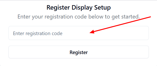 Customer Display Asks for a Registration Code