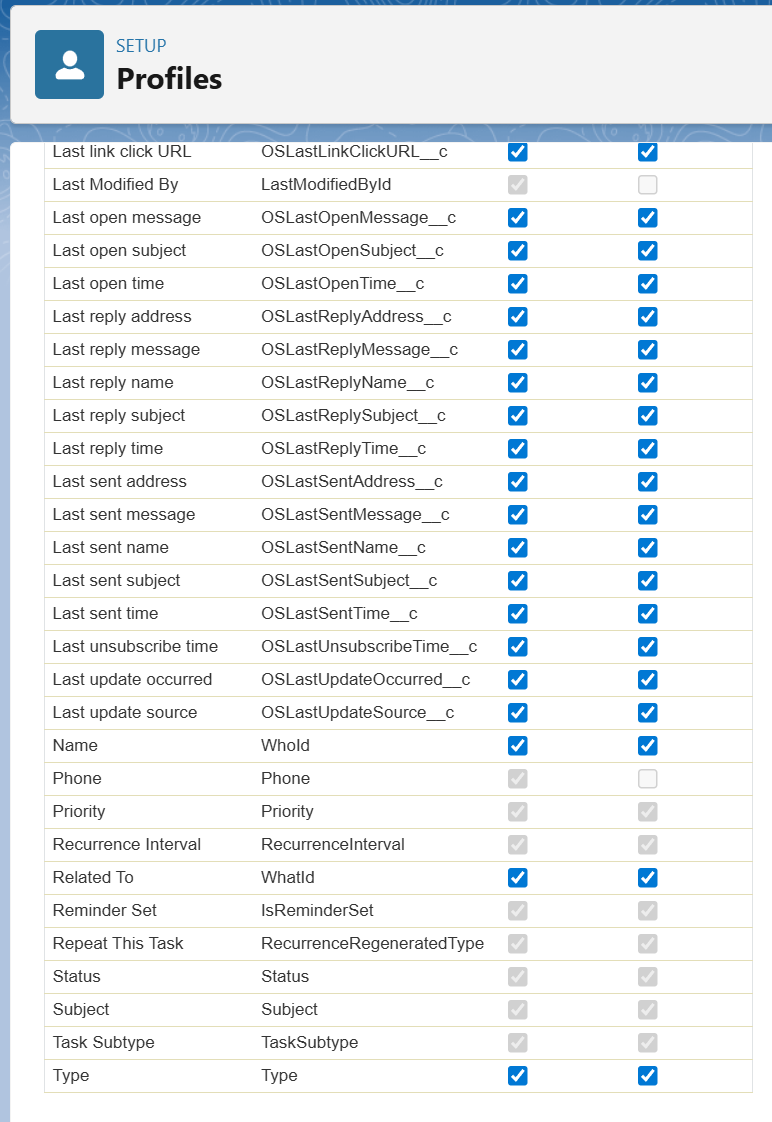 Fixing the Salesforce task Type field error