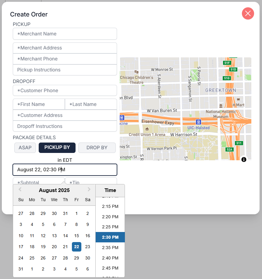 Schedule a Delivery for a Future Delivery Time