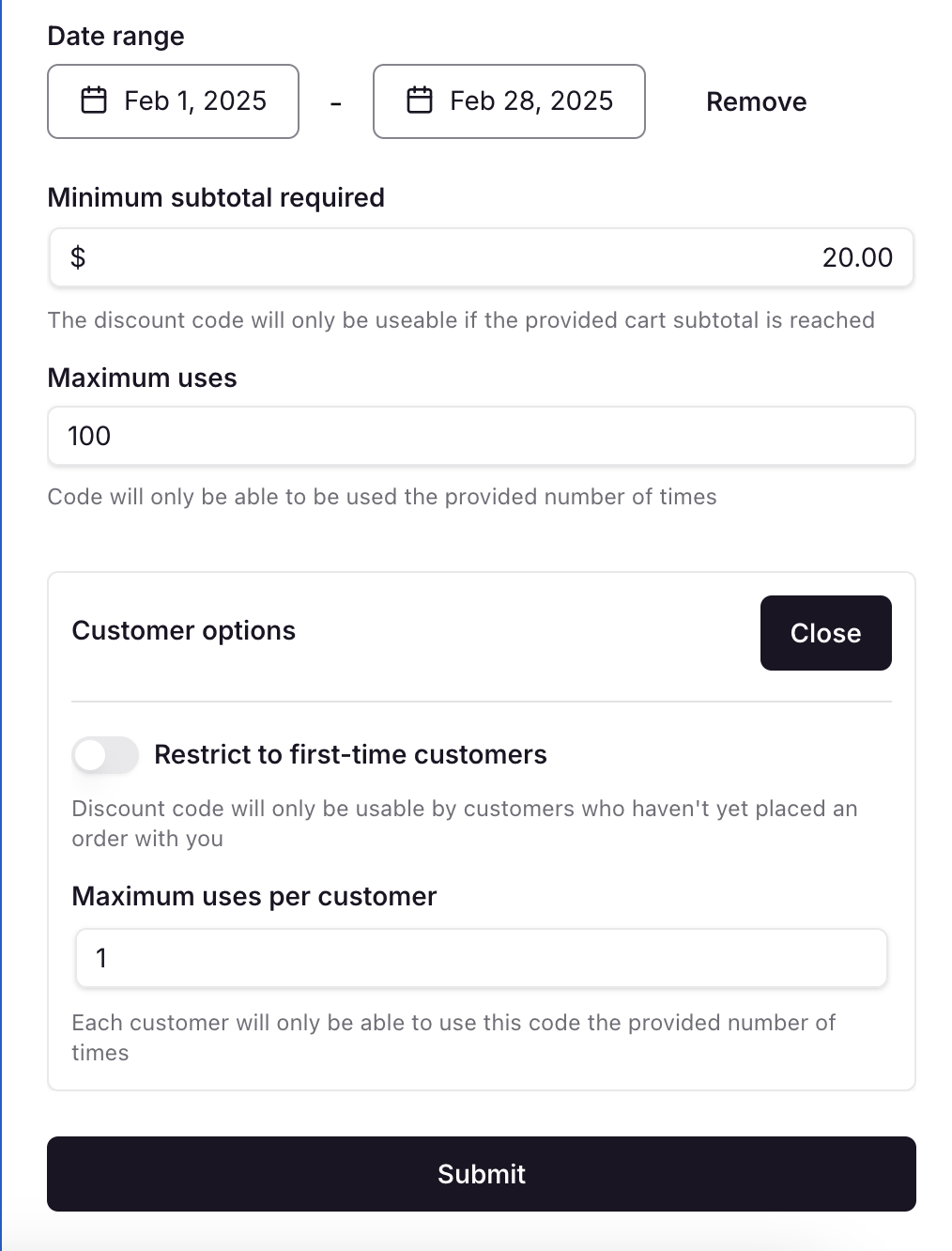 How to create discount codes