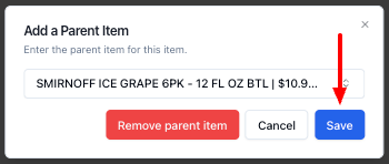 Parent and Child Items in DrinksPOS