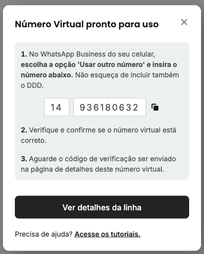 Como configurar o WhatsApp Business no celular com um número virtual móvel da Salvy
