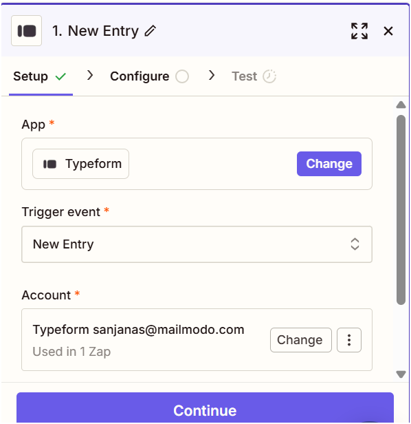 Trigger Campaigns through Typeform on Mailmodo