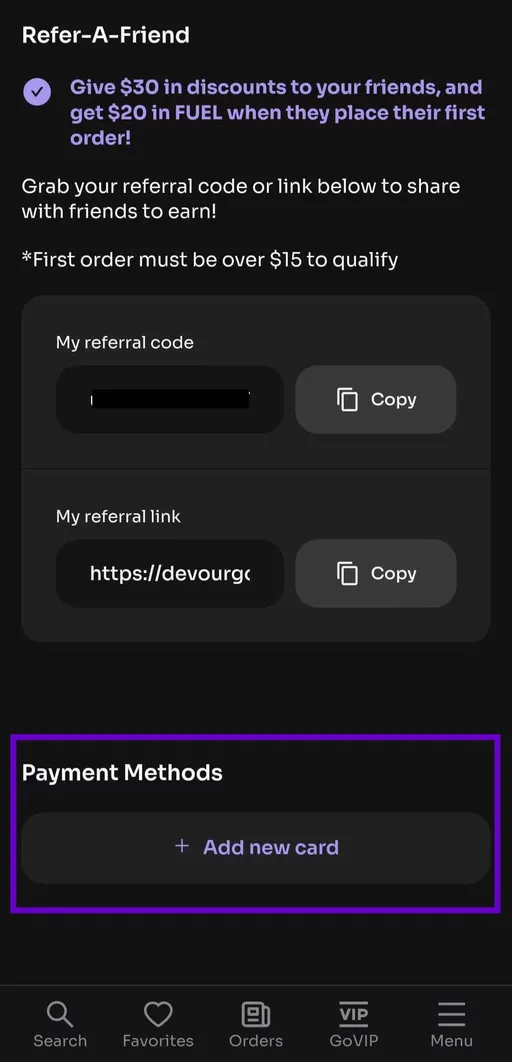 Complete Your Profile in DevourGO App