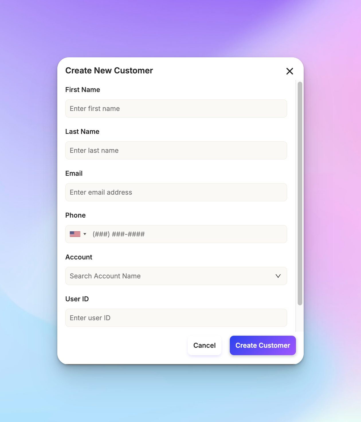 Managing customers and accounts