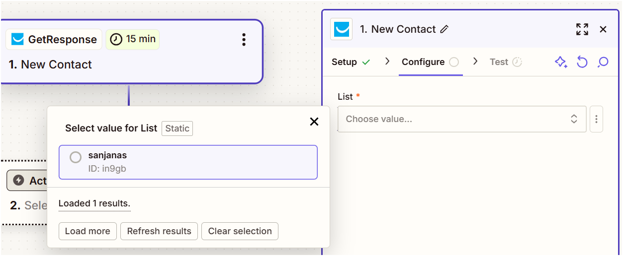 Trigger Campaign through GetResponse on Mailmodo