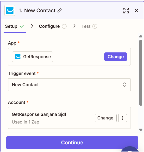 Trigger Campaign through GetResponse on Mailmodo