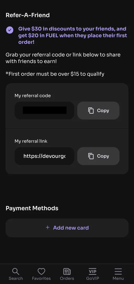 Complete Your Profile in DevourGO App