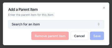 Parent and Child Items in DrinksPOS