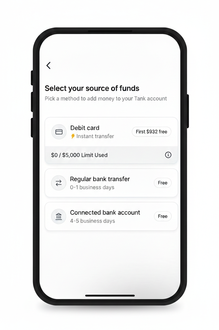 Adding Money to Your Tank Account