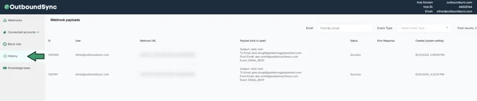 Sending test webhook payloads