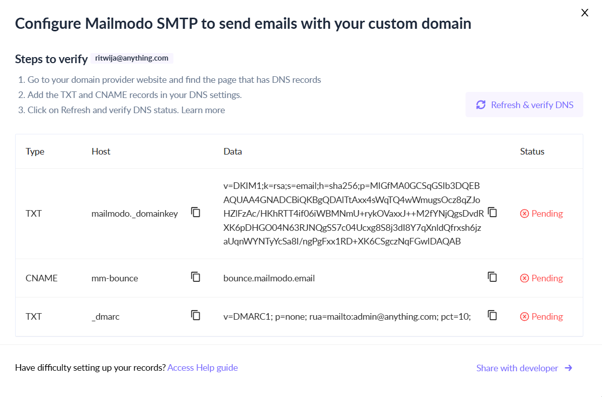 How to Add Your Sender Domain in Mailmodo?