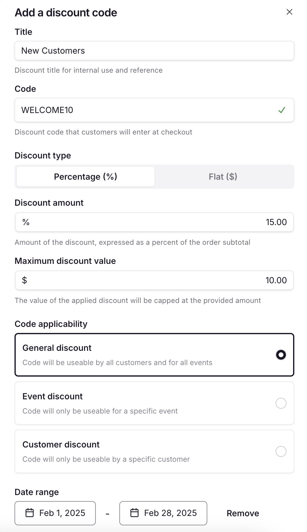 How to create discount codes