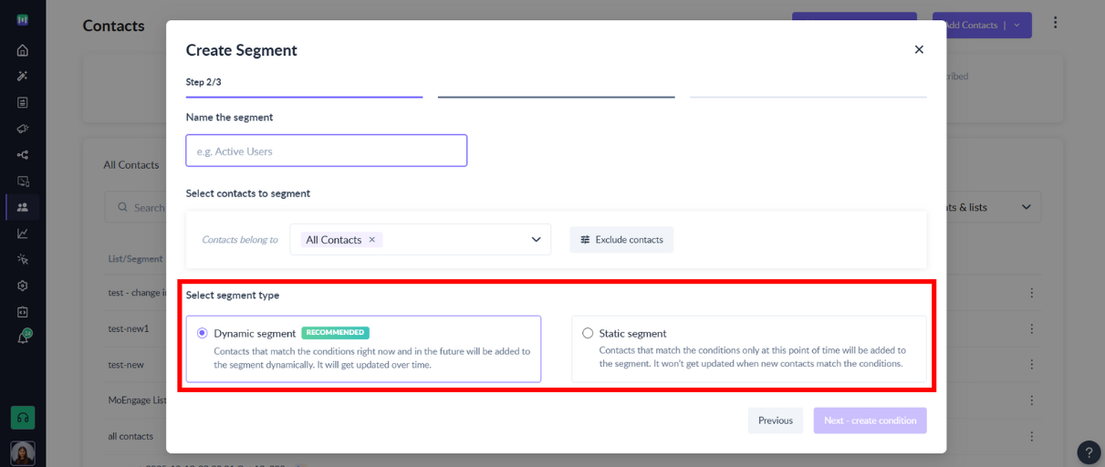 How to segment contacts based on 'Campaign Activity'