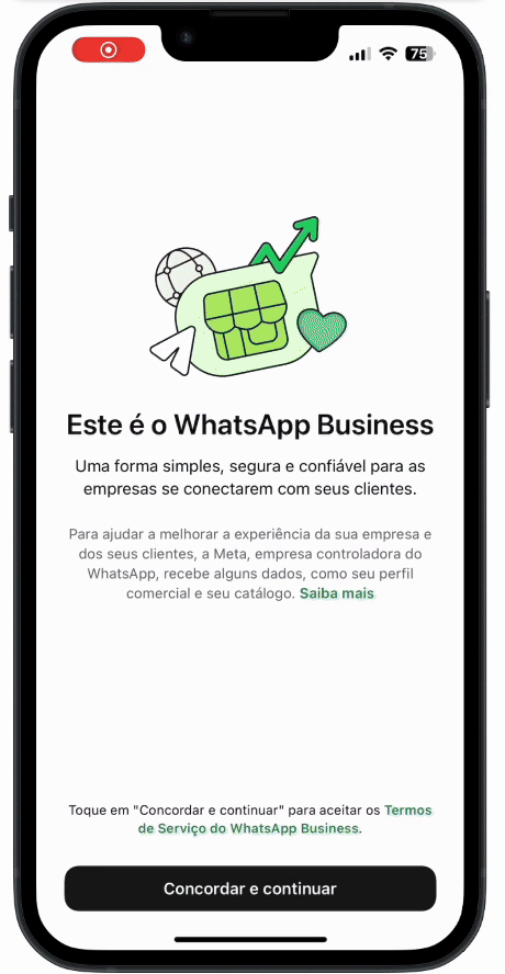 Como configurar o WhatsApp Business no celular com um número virtual móvel da Salvy
