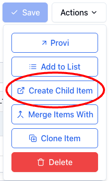 Parent and Child Items in DrinksPOS