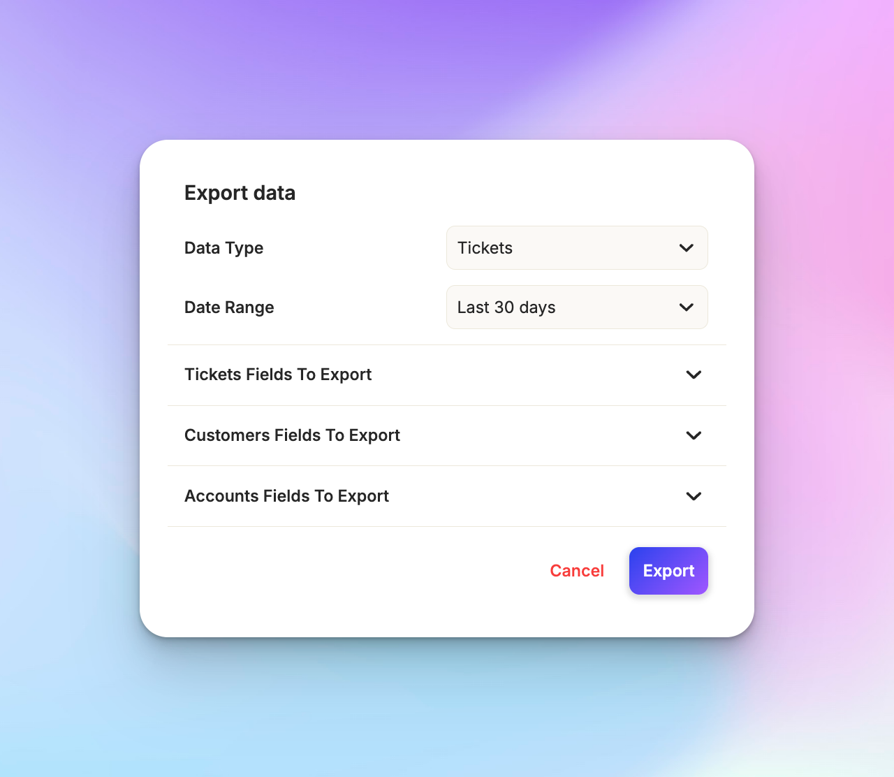 Export data