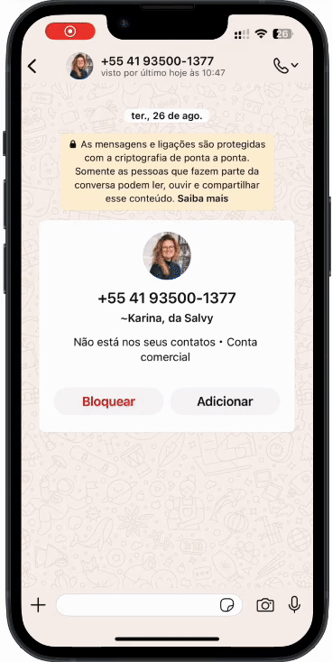Como configurar o WhatsApp Business no celular com um número virtual móvel da Salvy
