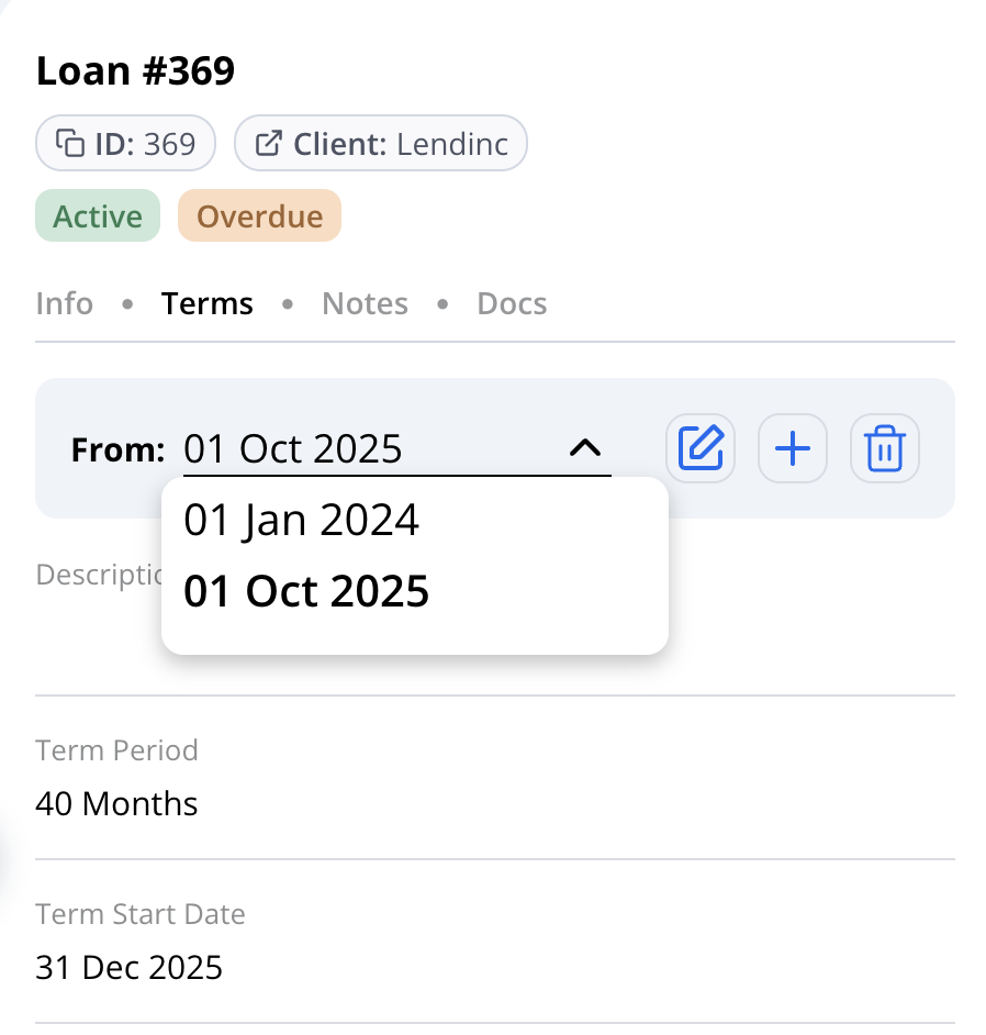 Loan Amendments & Update Terms