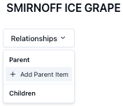 Parent and Child Items in DrinksPOS