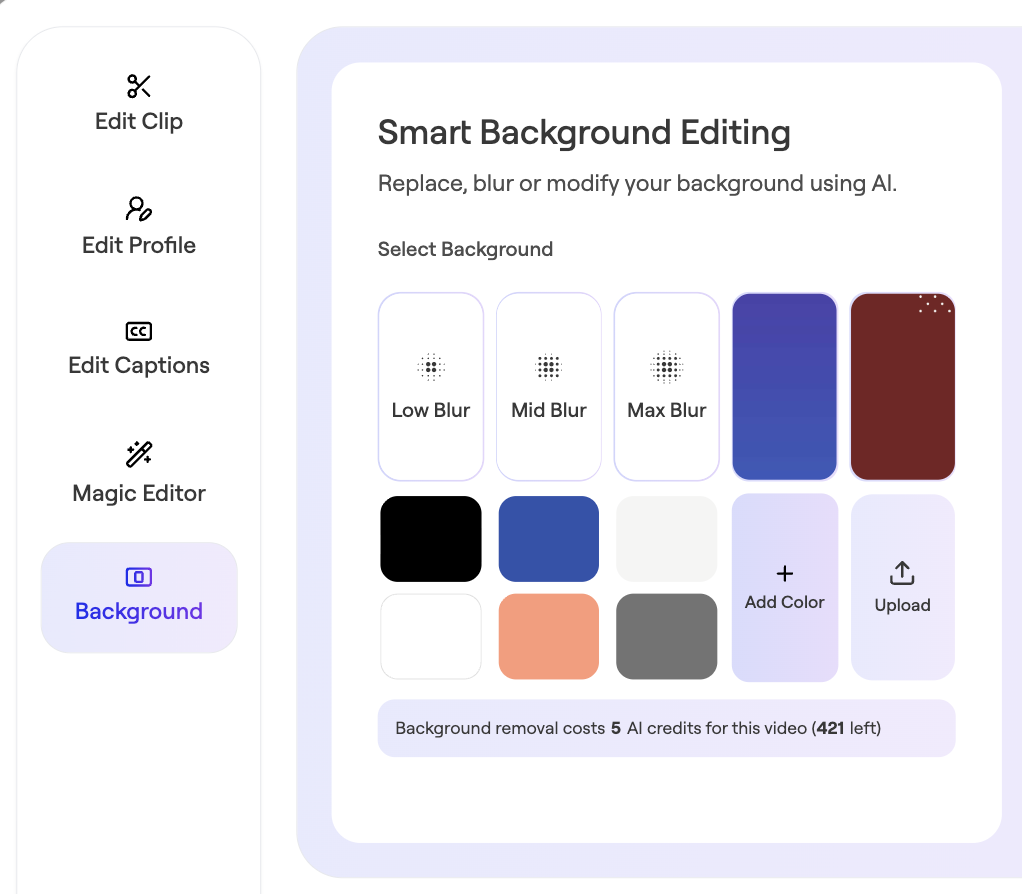 Smart Background Editing (Premium Feature)