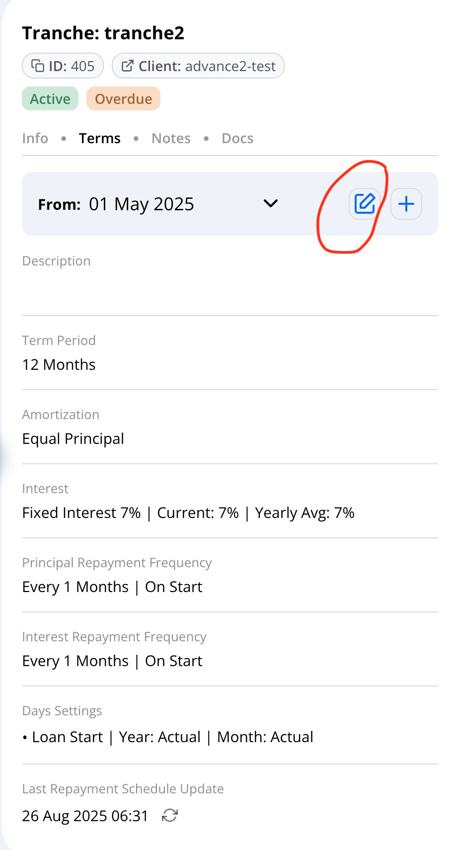 Loan Amendments & Update Terms